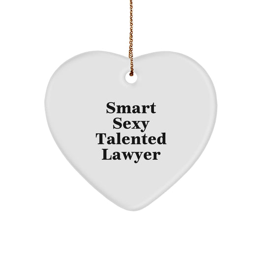 Funny Lawyer Heart Ornament Gifts from Friends, Smart Sexy Talented Lawyer Christmas Unique Gifts for Lawyer, Lawyer Heart Decoration - Image 1