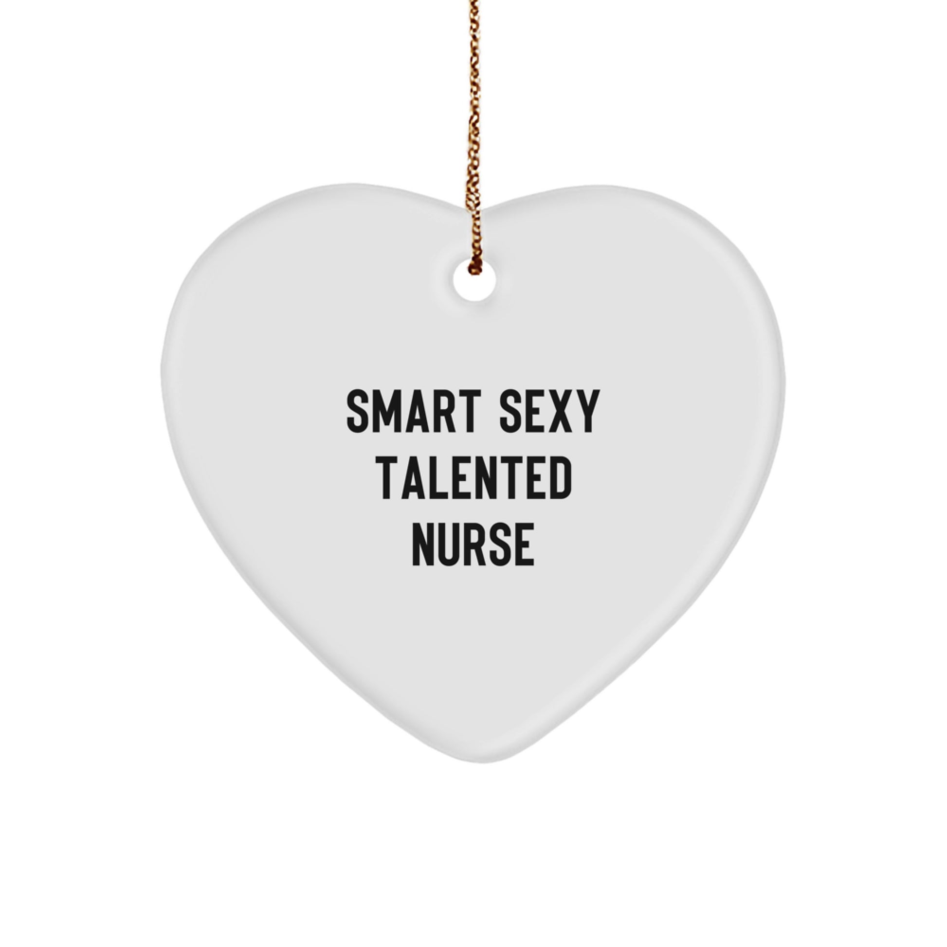 Smart Sexy Talented Nurse Inspired Heart Ornament Gifts from Friends for Christmas - Image 1