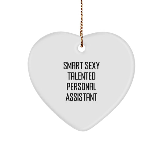 Funny Quote Personal Assistant Heart Ornament for Men Friends Coworkers Gifts from Family - Image 1