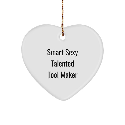 Funny Tool Maker Heart Ornament Gifts from Men to Tool Makers, Perfect for Christmas Unique Gifts - Image 1
