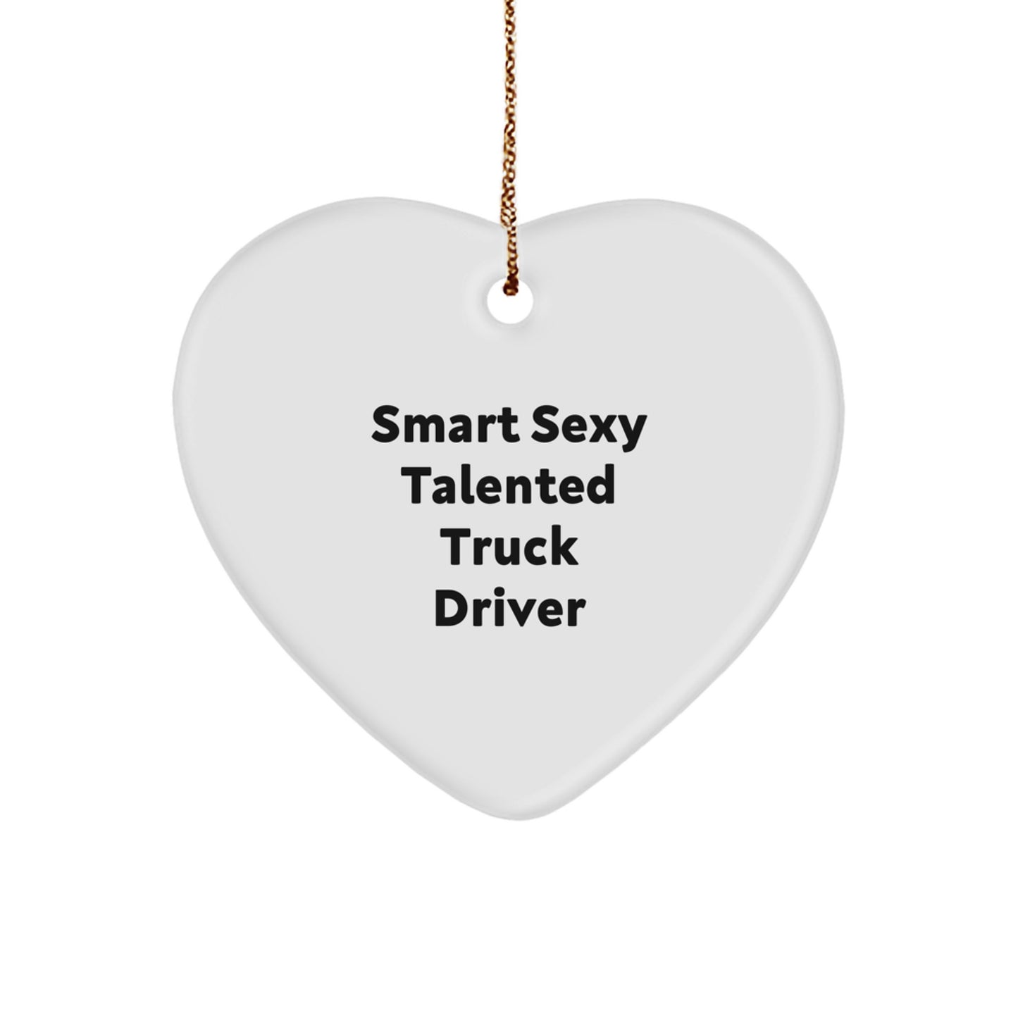 Funny Truck Driver Heart Ornament Gifts from Men Women for Truck Driver Christmas Unique Gifts - Image 1
