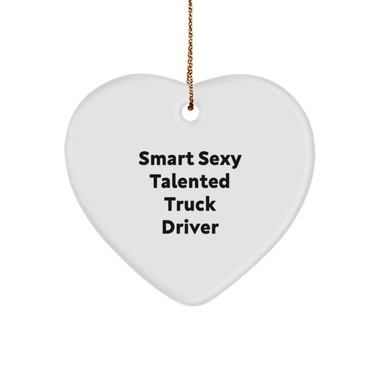 Funny Truck Driver Heart Ornament Gifts from Men Women for Truck Driver Christmas Unique Gifts - Image 1