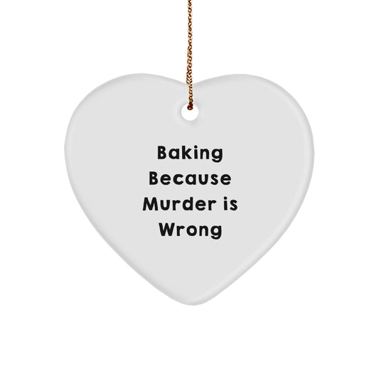 Funny Baking Heart Ornament Gifts from Men to Baking Lovers, Christmas Unique Presents for Baking Enthusiasts, Heart Shaped Decoration - Image 1