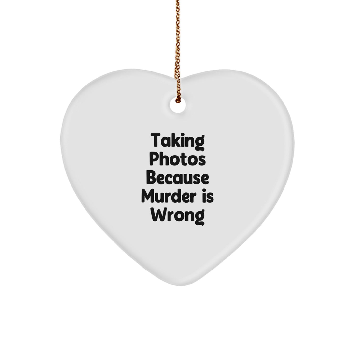 Funny Taking Photos Heart Ornament Gifts from Men for Women Friends Coworkers Family During Christmas Unique Holiday Season - Image 1