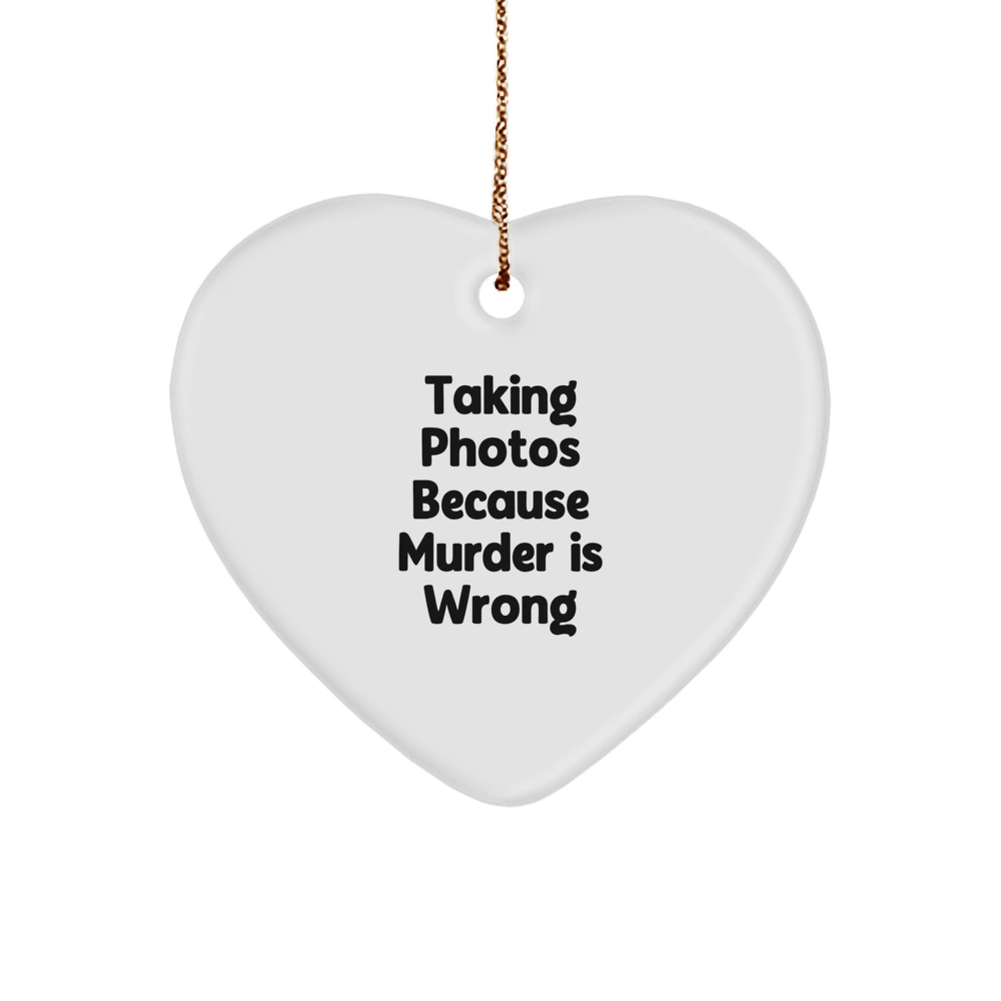 Funny Taking Photos Heart Ornament Gifts from Men for Women Friends Coworkers Family During Christmas Unique Holiday Season - Image 1