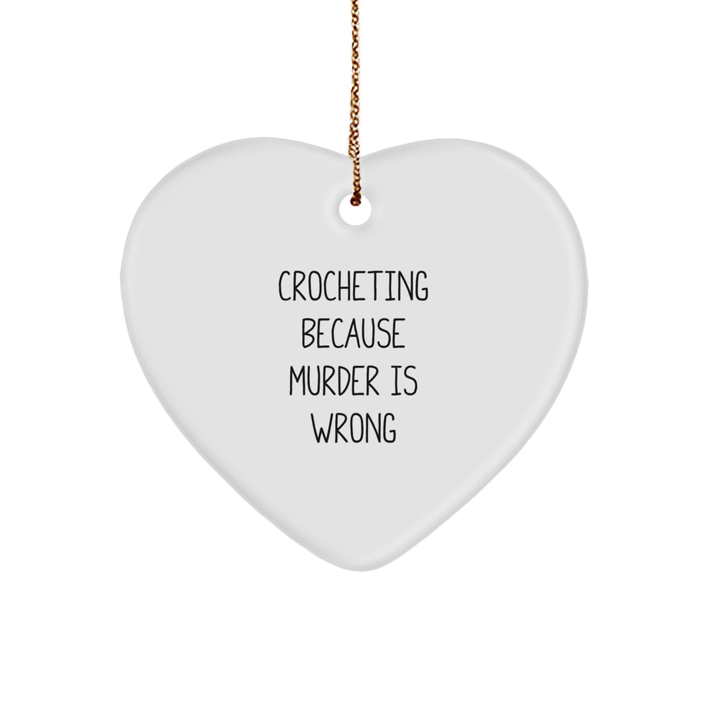 Funny Crocheting Heart Ornament Gifts from Friends, Family, or Coworkers for Crocheting Lovers, Christmas Unique Ornaments - Image 1