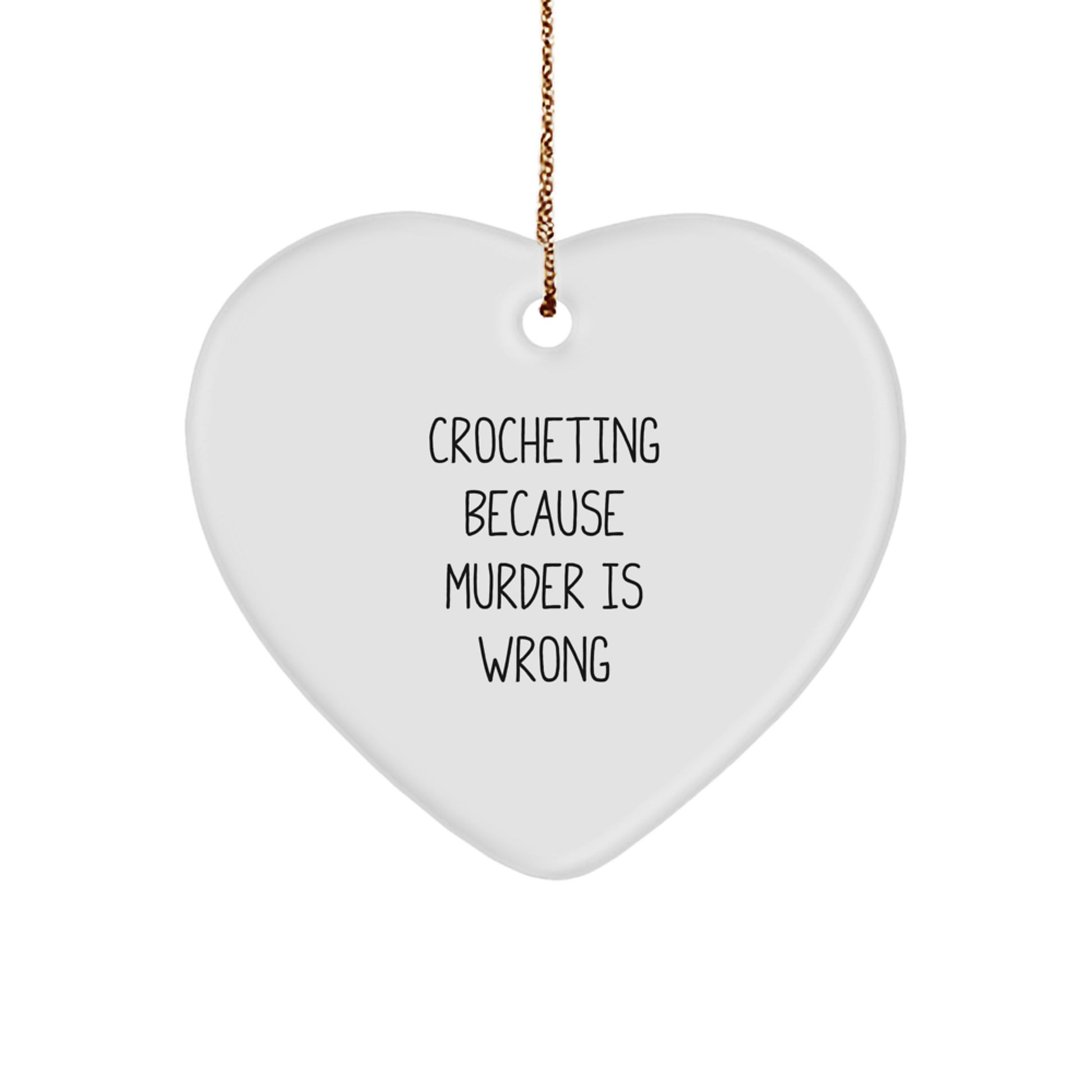 Funny Crocheting Heart Ornament Gifts from Friends, Family, or Coworkers for Crocheting Lovers, Christmas Unique Ornaments - Image 1
