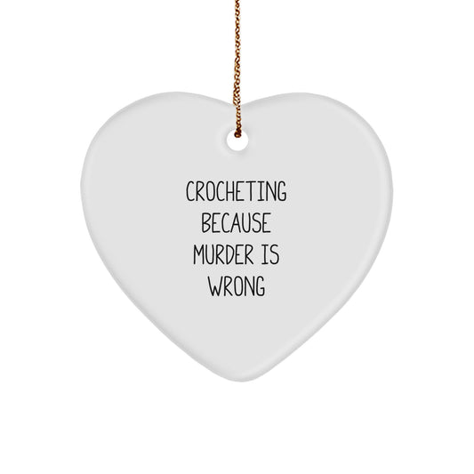Funny Crocheting Heart Ornament Gifts from Friends, Family, or Coworkers for Crocheting Lovers, Christmas Unique Ornaments - Image 1
