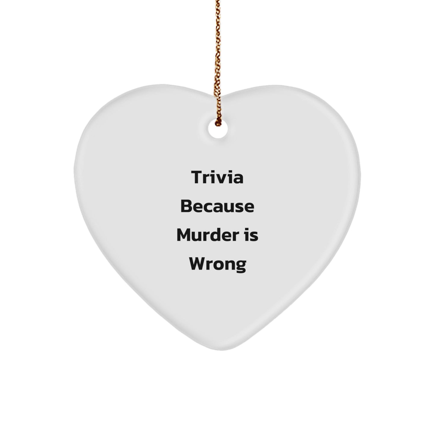 Trivia Gifts for Trivia Lovers Funny Heart Ornament Christmas Unique Trivia Present for Friends Family - Image 1