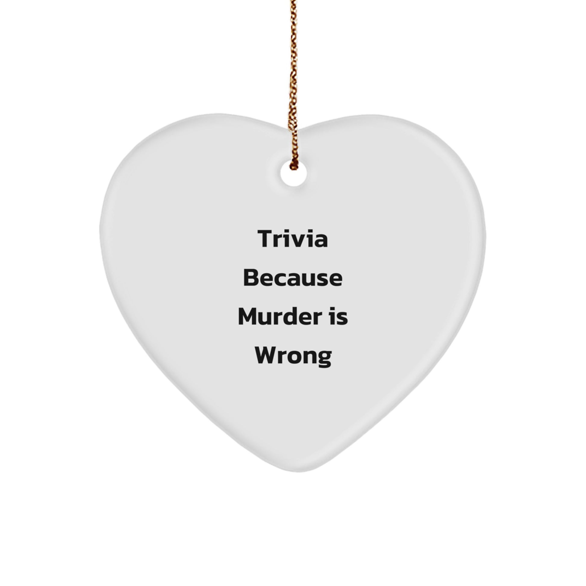 Trivia Gifts for Trivia Lovers Funny Heart Ornament Christmas Unique Trivia Present for Friends Family - Image 1