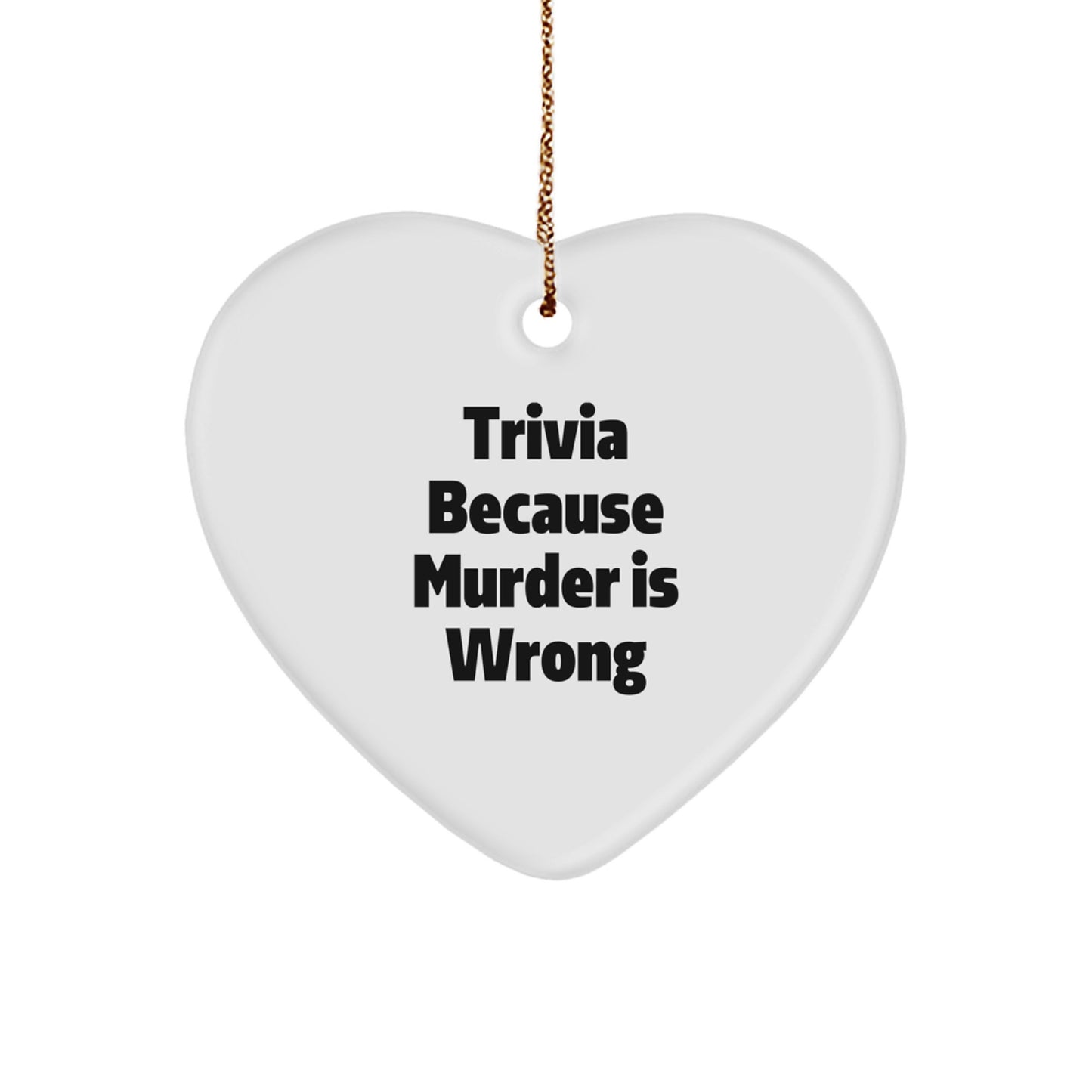 Christmas Unique Gift Trivia Bright White Heart Ornament for Her Present - Image 1