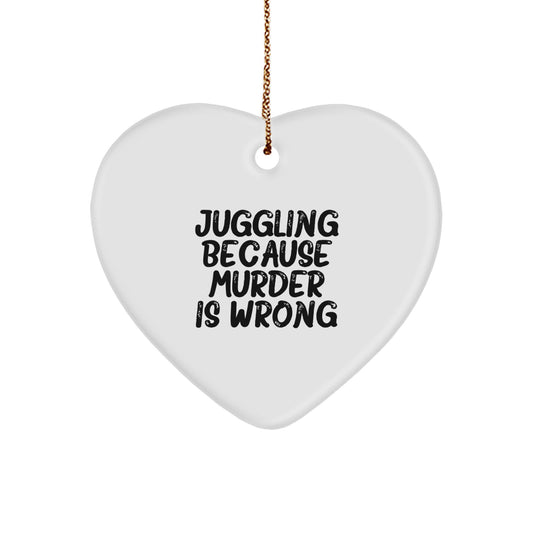 Funny Juggling Heart Ornament Gifts for Friends Men Women by Juggling Enthusiasts Gifts from Family for Christmas Unique - Image 1