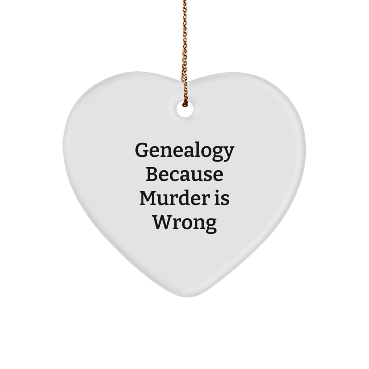 For Him Genealogy Keepsake White Heart Christmas Ornament Gift - Image 1