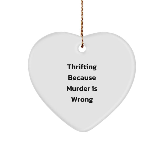 Thrifting Enthusiast Gifts from Men to Women Thrifters - Funny Heart Ornament, Christmas Unique Gifts - Image 1