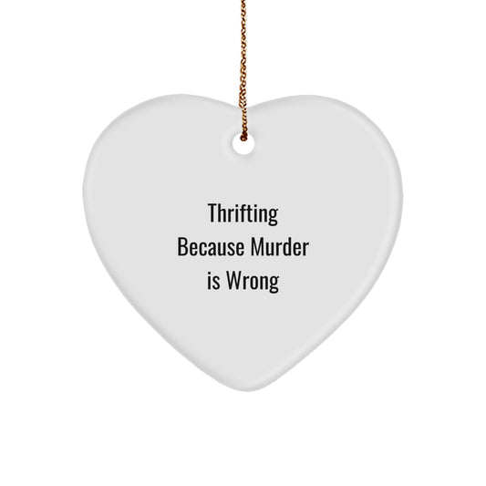 Thrifting Gifts from Friends and Family for Thrifting Enthusiasts, Funny Heart Ornament, Christmas Unique Finds - Image 1