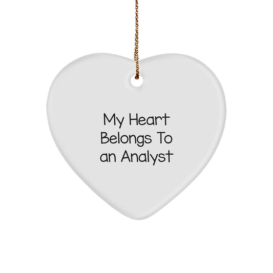 Funny Heart Ornament Gifts from Friends to Analysts - My Heart Belongs To An Analyst, Christmas Unique Gifts for Men - Image 1