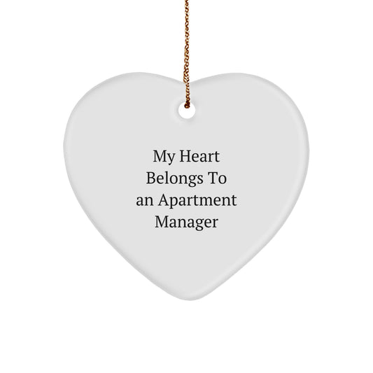 Funny Gifts from Friends for Apartment Manager Heart Ornament My Heart Belongs To - Christmas Unique Gifts - Image 1
