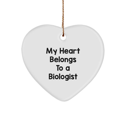 Funny Biologist Gifts from Men to Women Heart Ornament, Christmas Unique Gifts for Biologist Lovers - Image 1