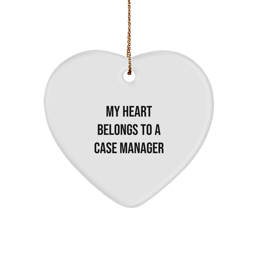 Christmas Unique Gift Case Manager Heart Ornament for Her Bright Present - Image 1