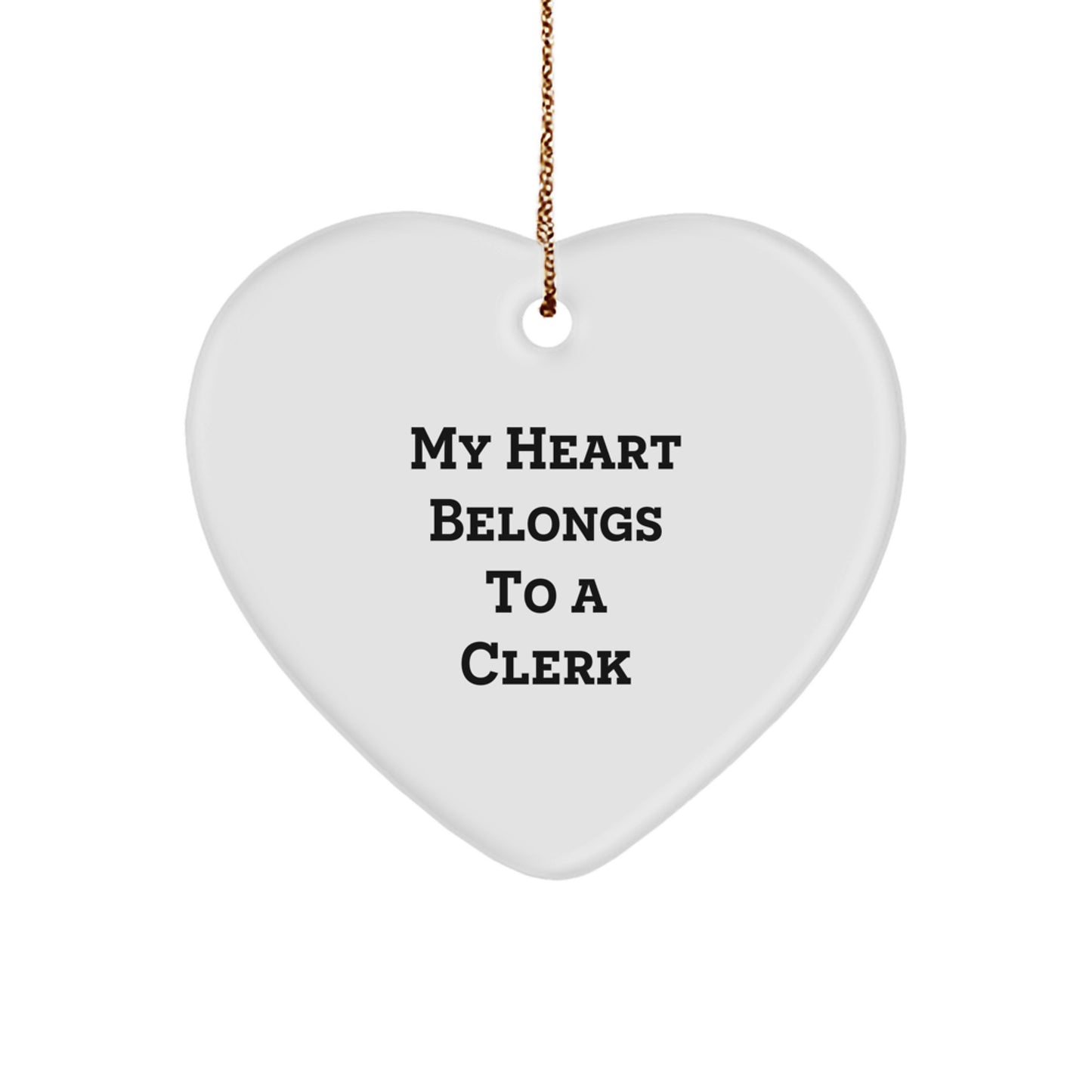 Funny Clerk Love Gifts from Sweetheart for Christmas Unique Heart Ornament - Image 1