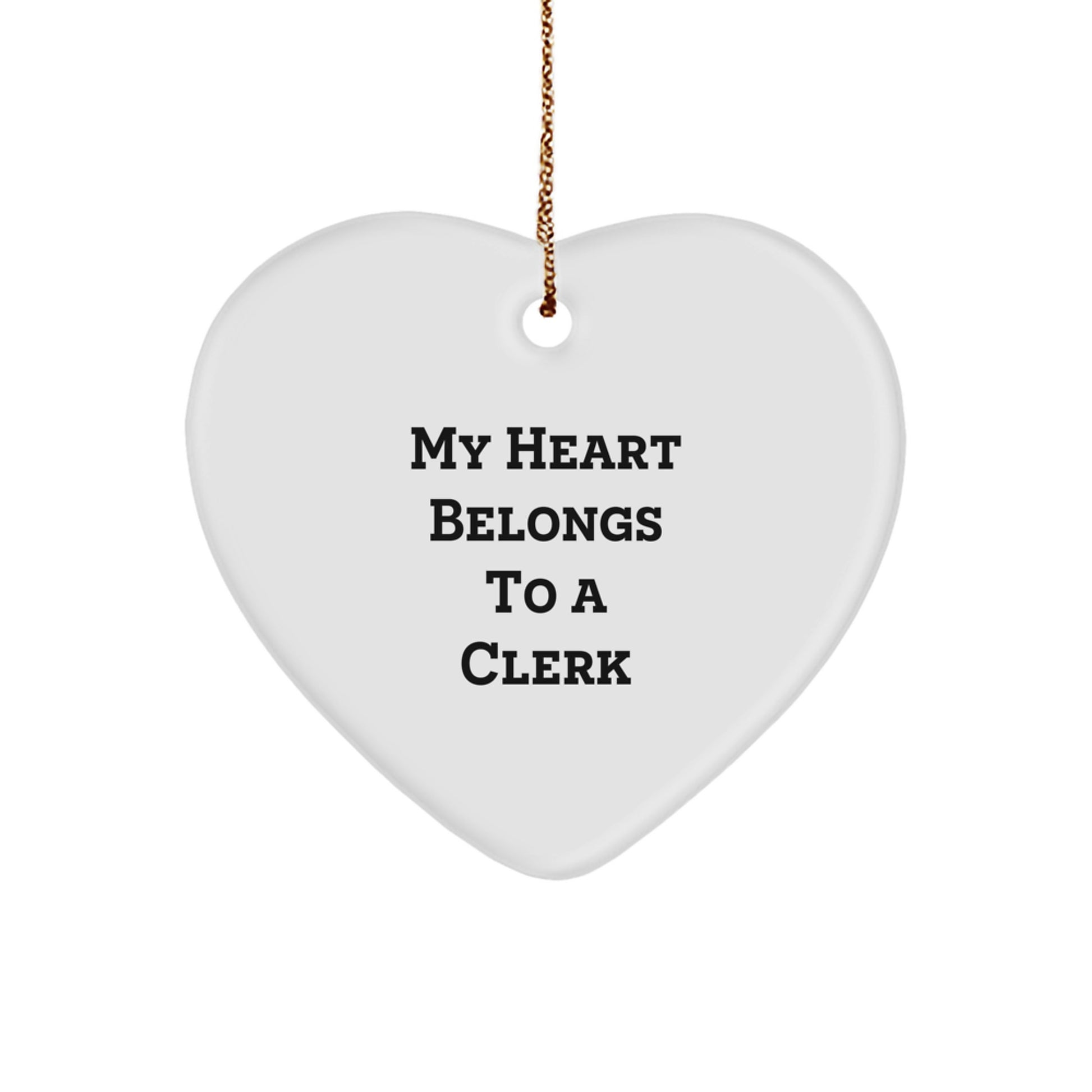 Funny Clerk Love Gifts from Sweetheart for Christmas Unique Heart Ornament - Image 1