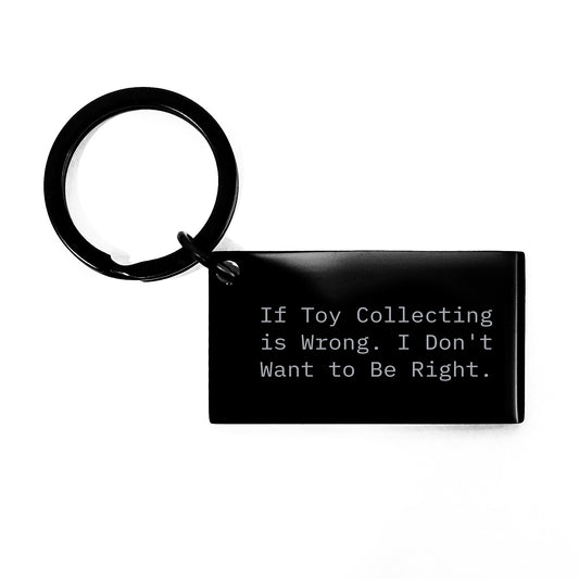 Funny Toy Collecting Keychain Gifts for Men from Friends on Valentine's - 'If Toy Collecting Is Wrong. I Don't Want To Be Right.' - Image 1
