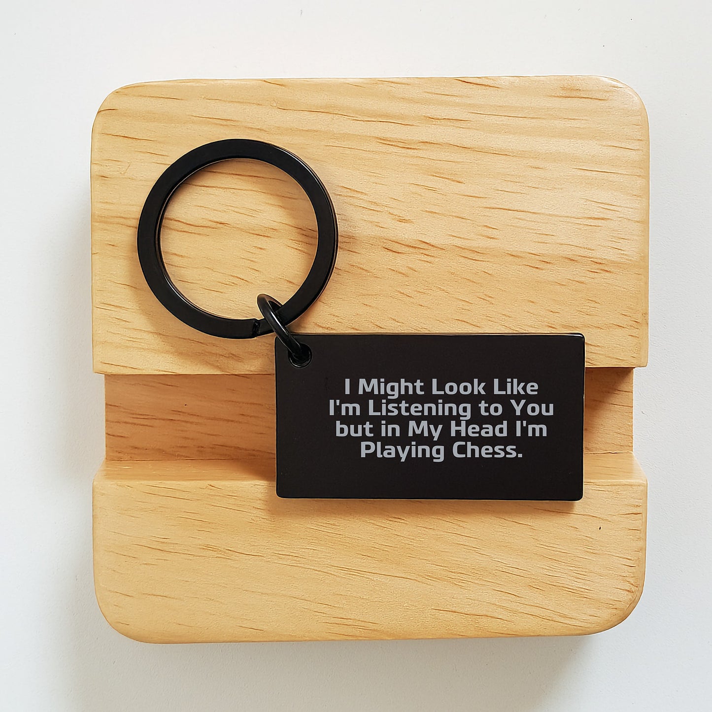 Stainless Engraved Chess Keepsake Keychain for Him Birthday Gift - Image 2