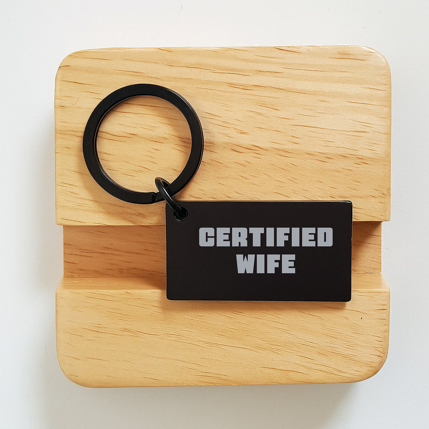 Funny Wife Gifts from Husband Keychain Certified Wife Love Quote Birthday Unique Gift - Image 2