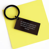 Load image into Gallery viewer, Funny Inspirational Teacher Keychain Birthday Unique Gifts from Friends - 'No Matter How Difficult The Days May Get.' - Image 3

