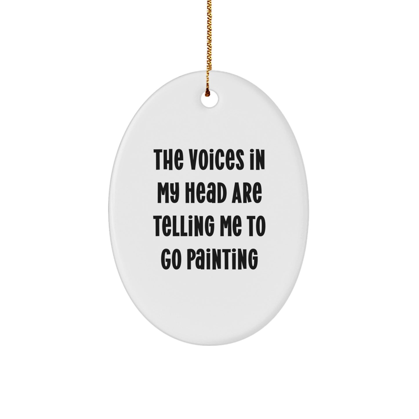 Funny Painting Oval Ornament Gift for Painting Lovers from Friends and Family - Christmas Unique Gifts - Image 1