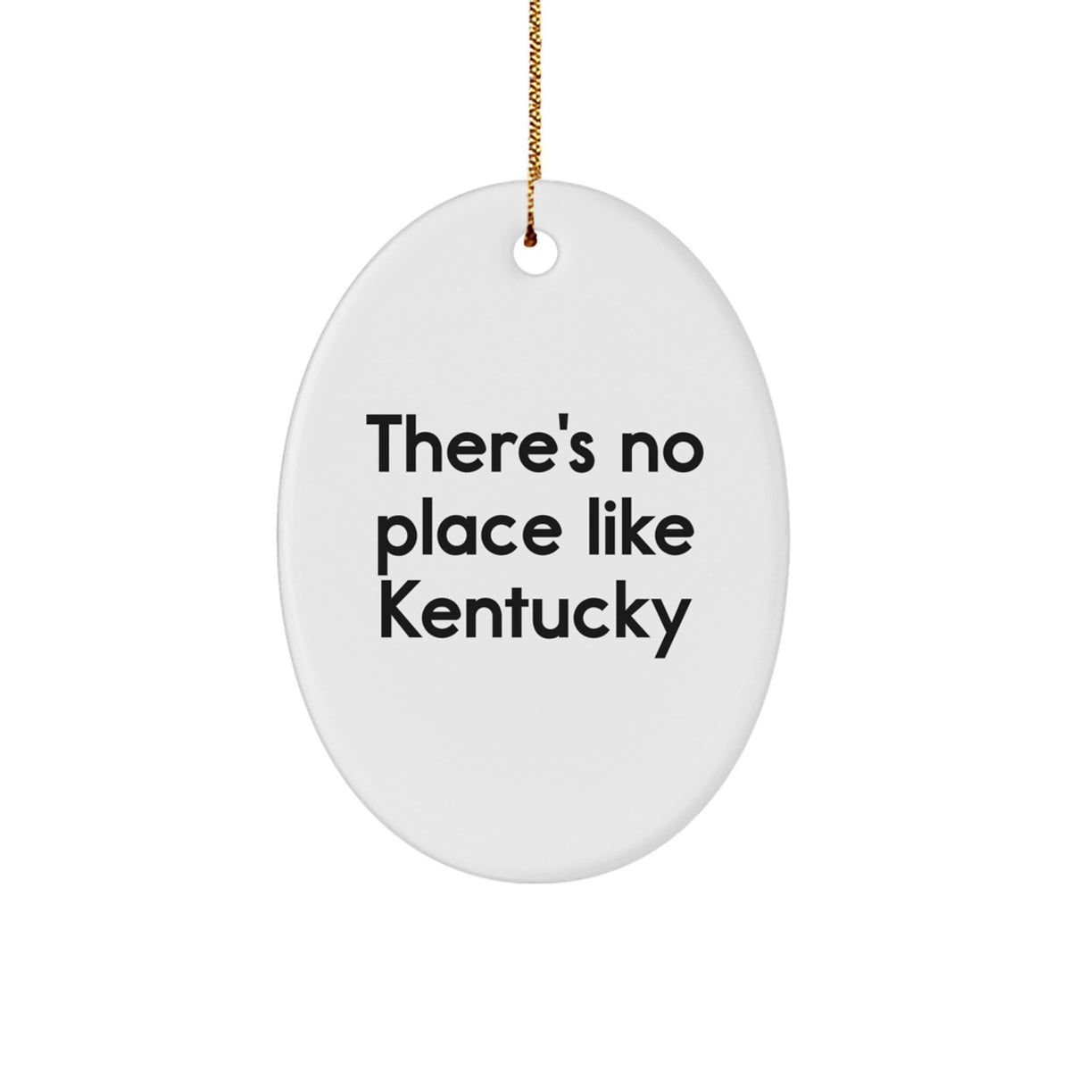 Christmas Unique Gift for Her Kentucky Oval Ornament Present with Gold Cord - Image 1