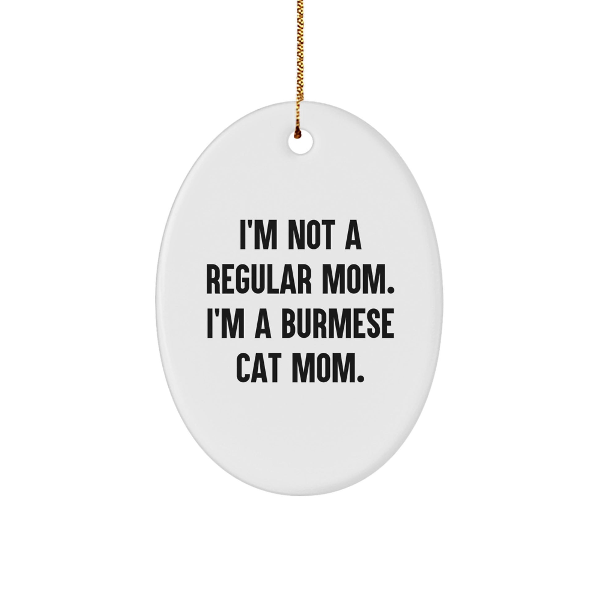 Burmese Cat Oval Ornament Surprise Holiday Christmas Unique Gift for Teens - Image 1