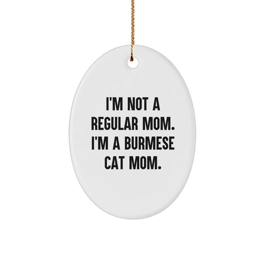 Burmese Cat Oval Ornament Surprise Holiday Christmas Unique Gift for Teens - Image 1