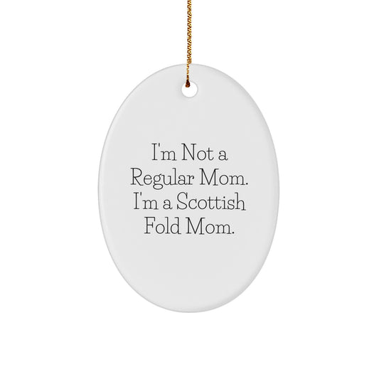 Scottish Fold Cat Mom Funny Oval Ornament Gifts from Mom to Scottish Fold Cat Lover - Unique Christmas Decorations - Image 1