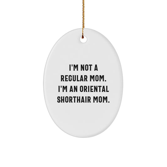 Christmas Unique Gift for Her Oriental Shorthair Mom Oval Ornament Present - Image 1