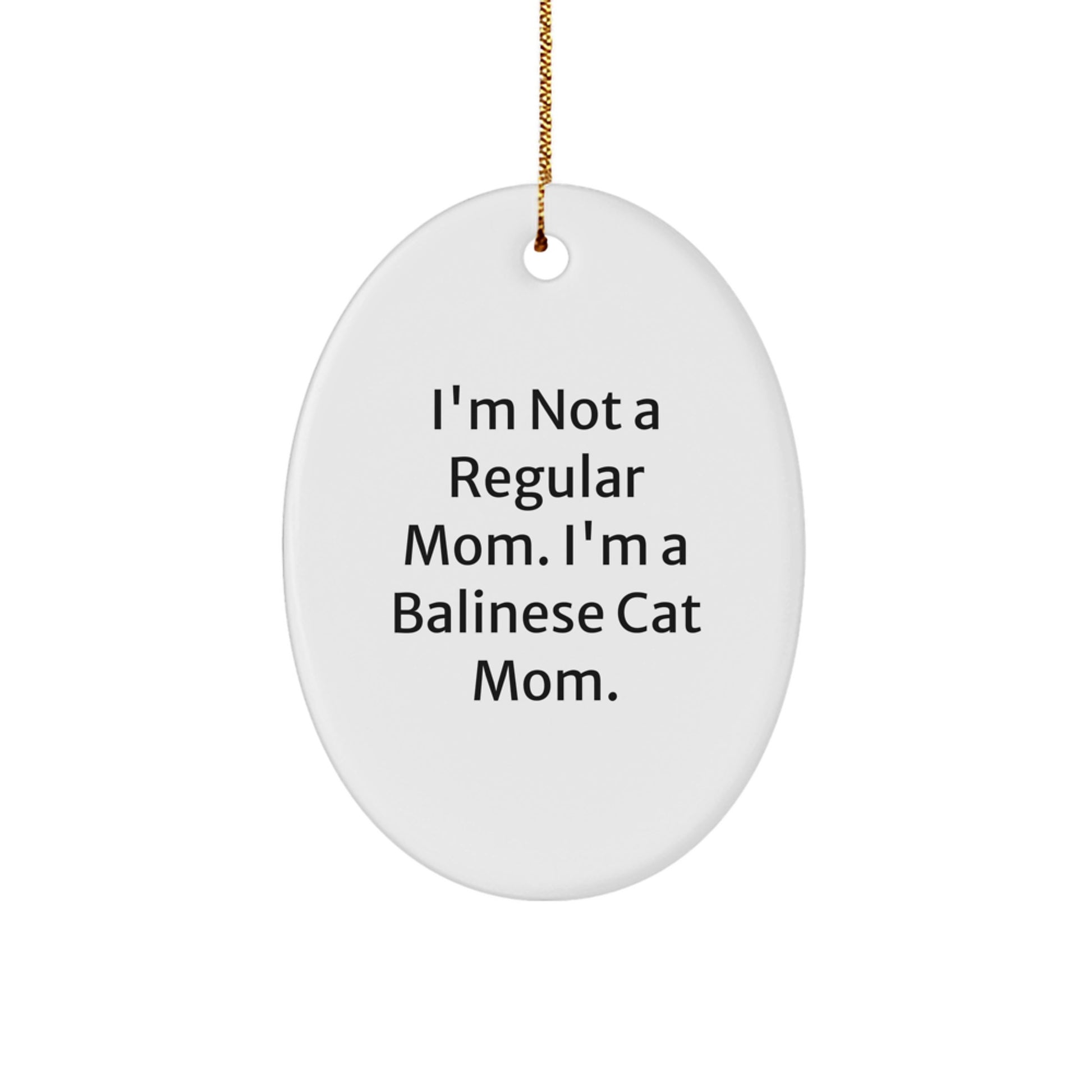 Balinese Cat Keepsake White Christmas Ornament for Him Gift - Image 1