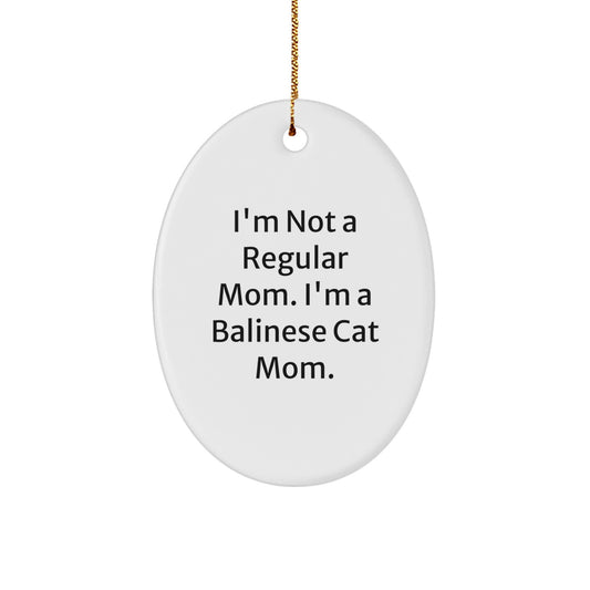 Balinese Cat Keepsake White Christmas Ornament for Him Gift - Image 1