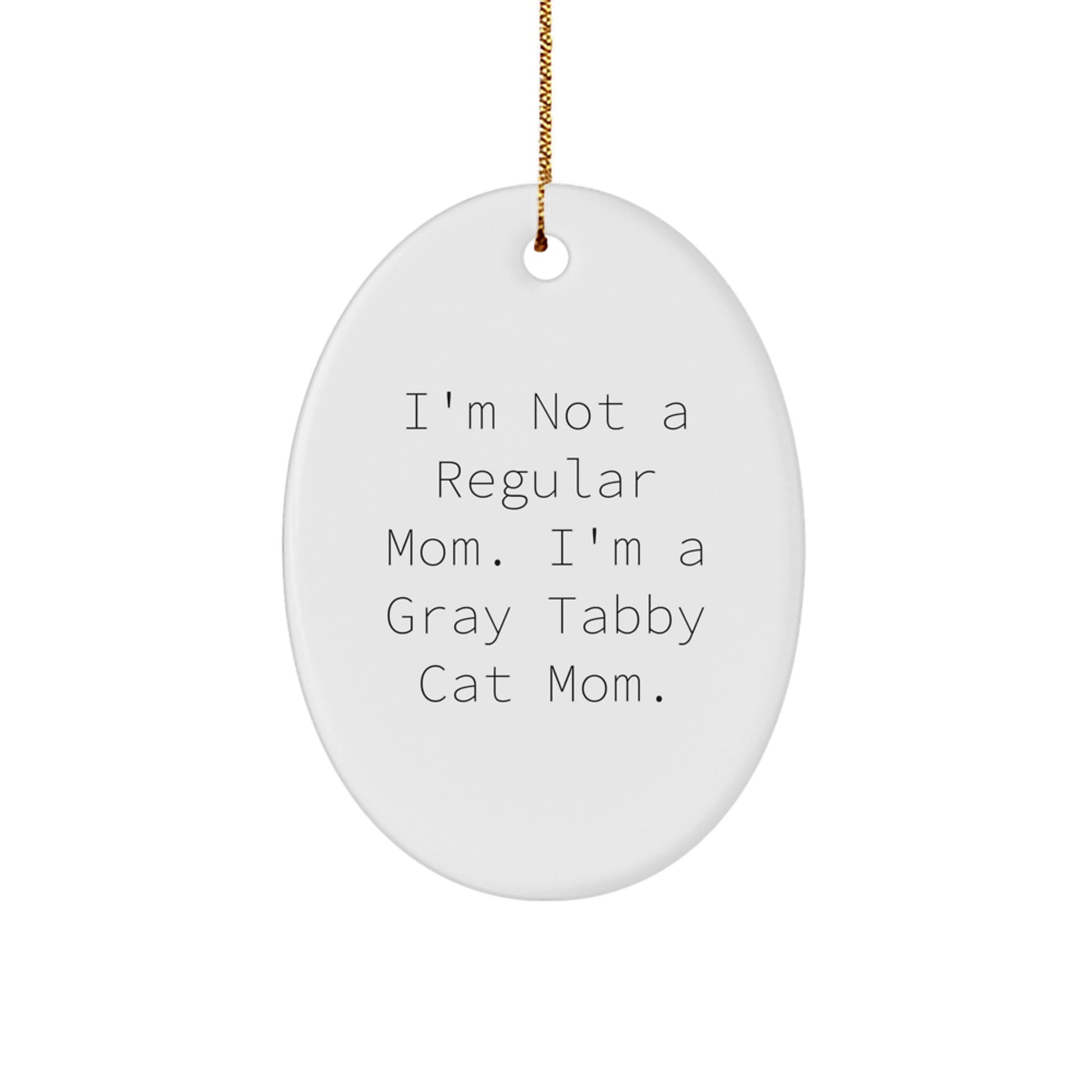 Gray Tabby Cat Mom Oval Ornament Gifts from Family Friends Men Women Coworkers for Gray Tabby Cat Lovers Christmas Unique Gifts - Image 1