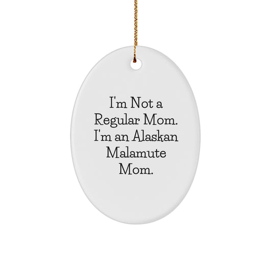Alaskan Malamute Mom Funny Christmas Unique Gift for Dog Lovers, Oval Ornament from Family to Friends - Image 1