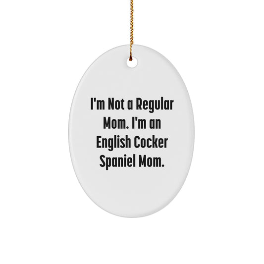 Funny English Cocker Spaniel Dog Mom Gifts from Friends for Christmas Unique Oval Ornaments - Image 1