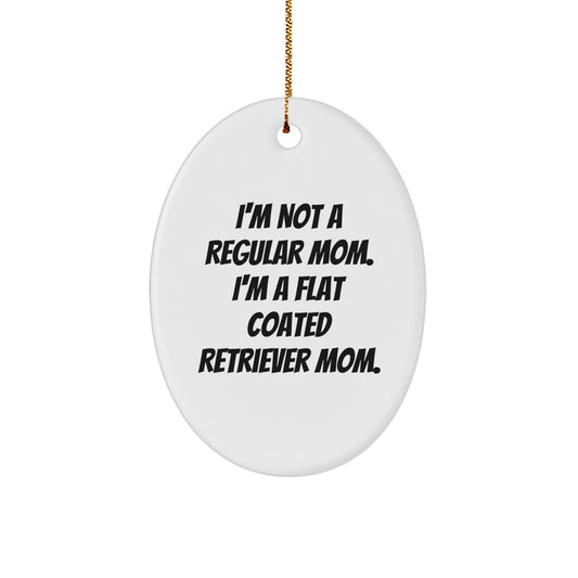 Funny Flat Coated Retriever Dog Gifts, Oval Ornament for Flat Coated Retriever Mom, Gifts from Friends and Family for Christmas Unique Gifts - Image 1
