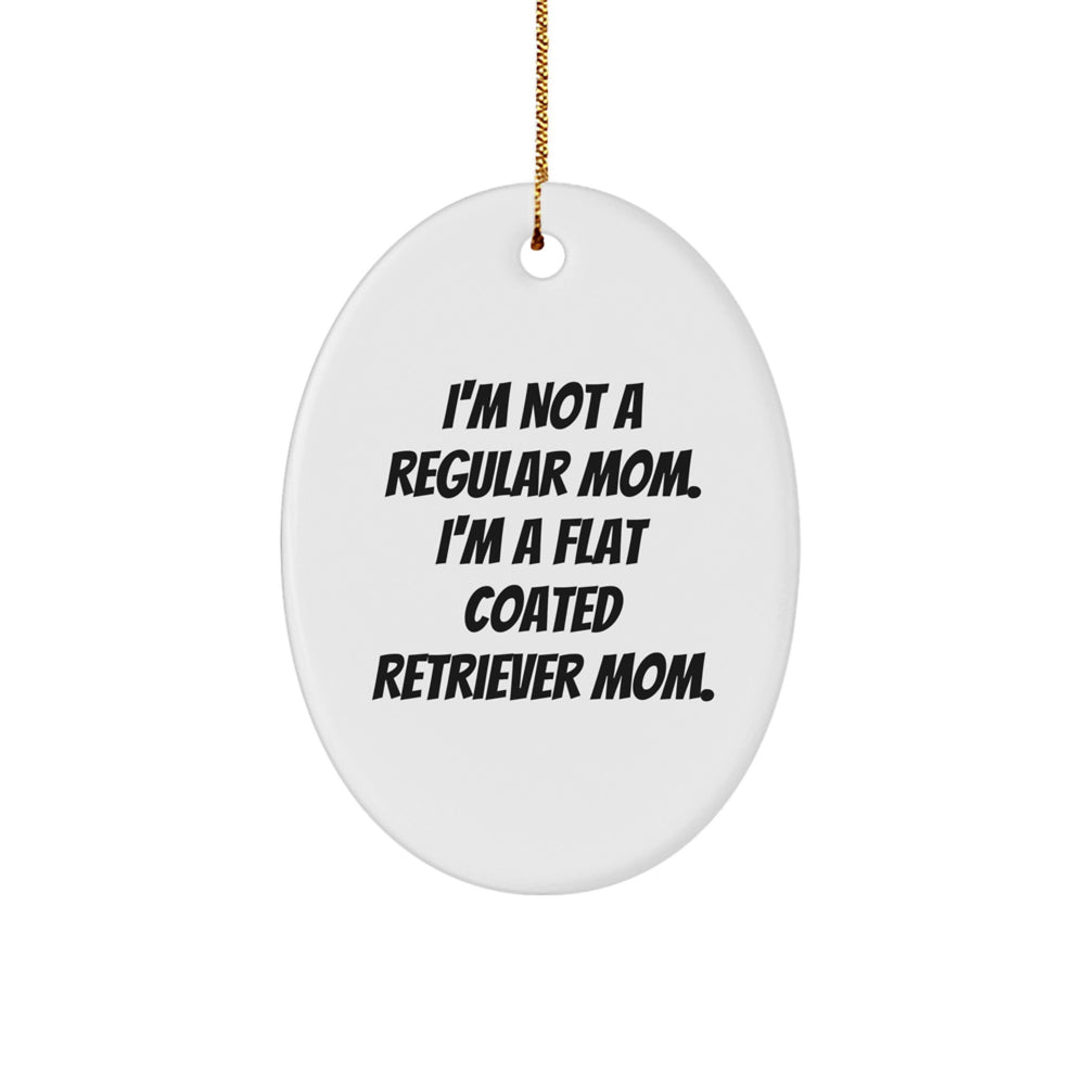Funny Flat Coated Retriever Dog Gifts, Oval Ornament for Flat Coated Retriever Mom, Gifts from Friends and Family for Christmas Unique Gifts - Image 1
