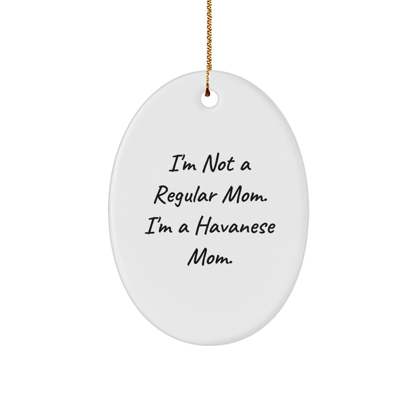 Funny Havanese Dog Mom Oval Ornament Gifts for Women from Men - Unique Christmas Decorations - Image 1