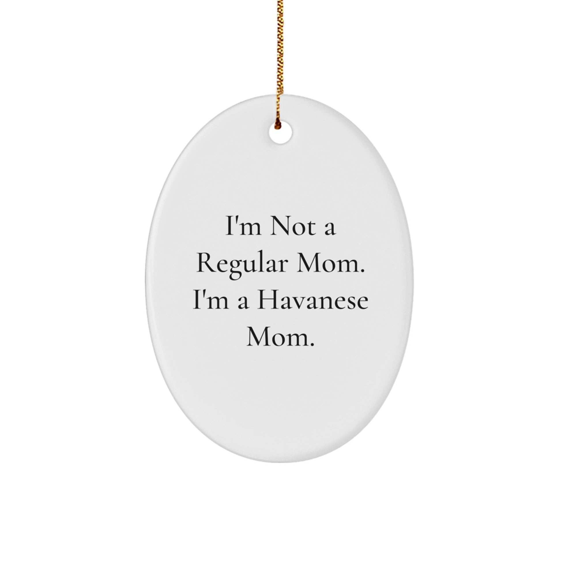 Funny Havanese Dog Mom Oval Ornament, Gift for Havanese Dog Owners, Christmas Unique Gifts from Mom to Family - Image 1