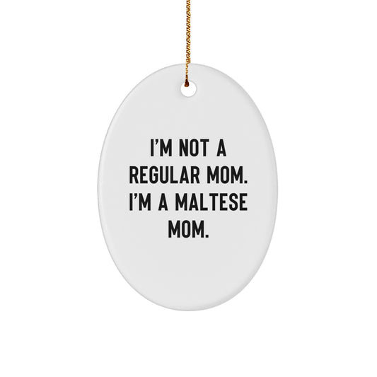 Maltese Mom Keepsake Durable White Christmas Ornament for Him Gift - Image 1