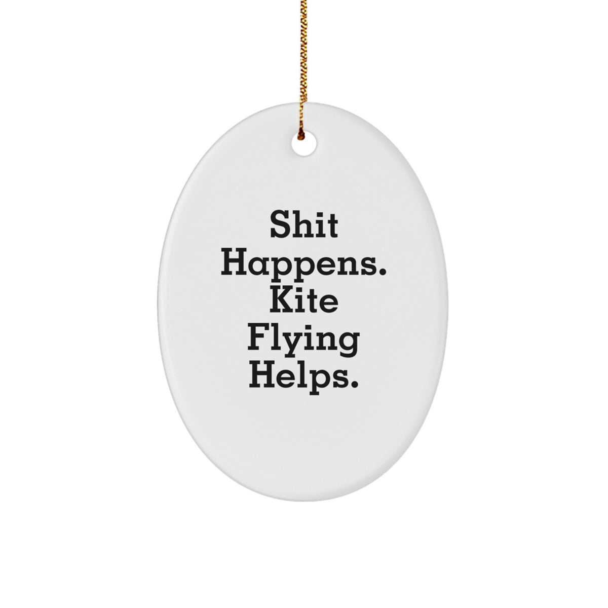 Kite Flying Oval Ornament Idea for Coworkers Christmas Season Gift - Image 1