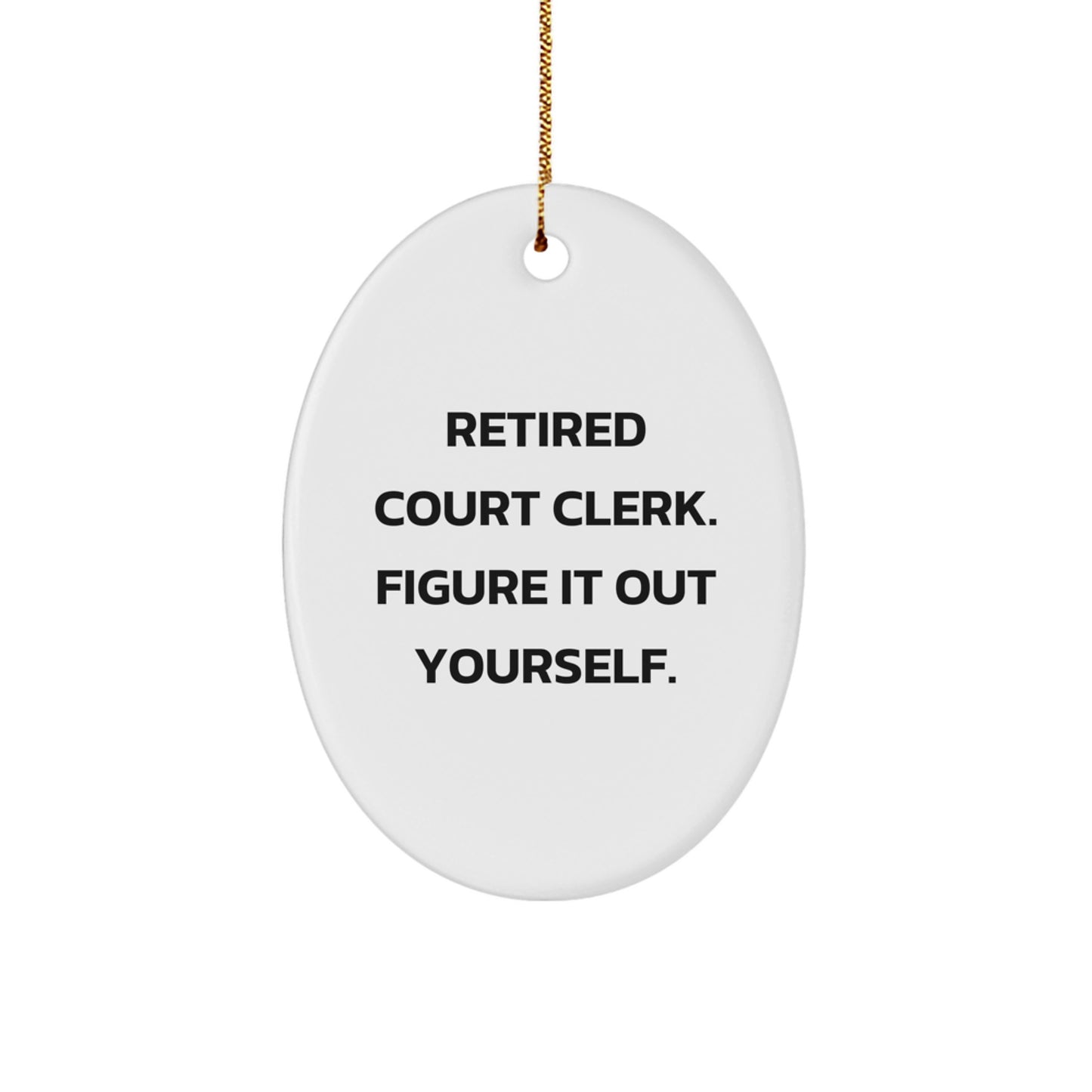 Retired Court Clerk Christmas Ornament for Friends Gift Novelty - Image 1