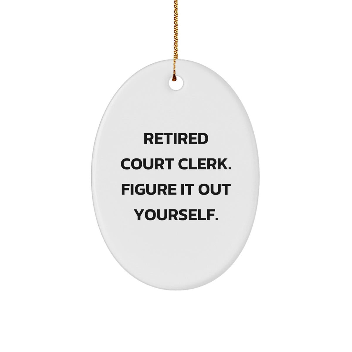 Retired Court Clerk Christmas Ornament for Friends Gift Novelty - Image 1