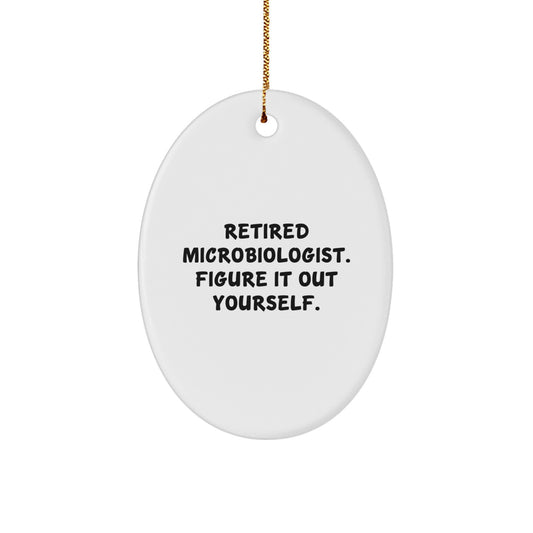 Funny Oval Ornament Gifts from Friends to Microbiologist at Christmas Unique Gifts - Image 1