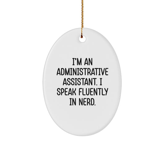 Witty geniusy Administrative Assistant Christmas Ornament for Friends Gift - Image 1